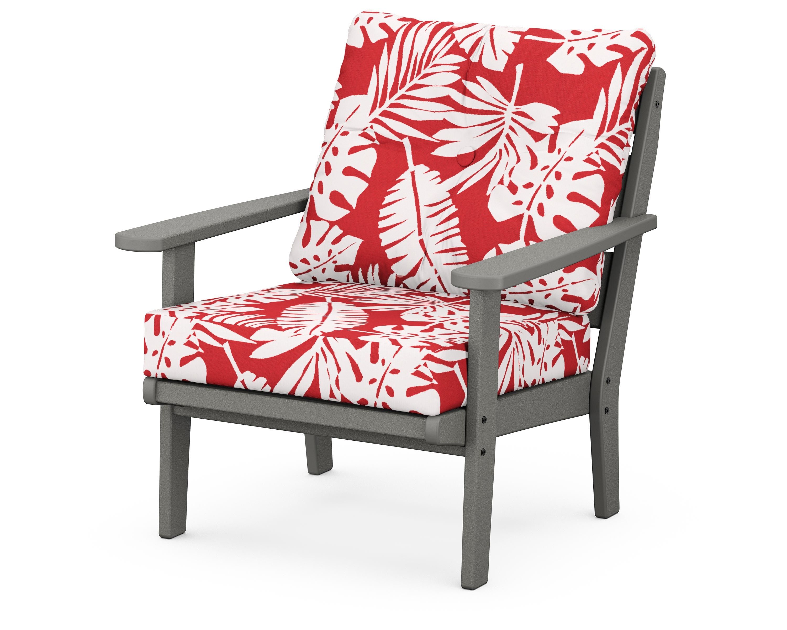POLYWOOD® Lakeside Deep Seating Chair in Slate Grey / Leaf Crimson