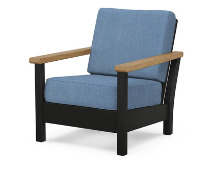 POLYWOOD® Harbour Deep Seating Chair in Black / Natural / Sky Blue