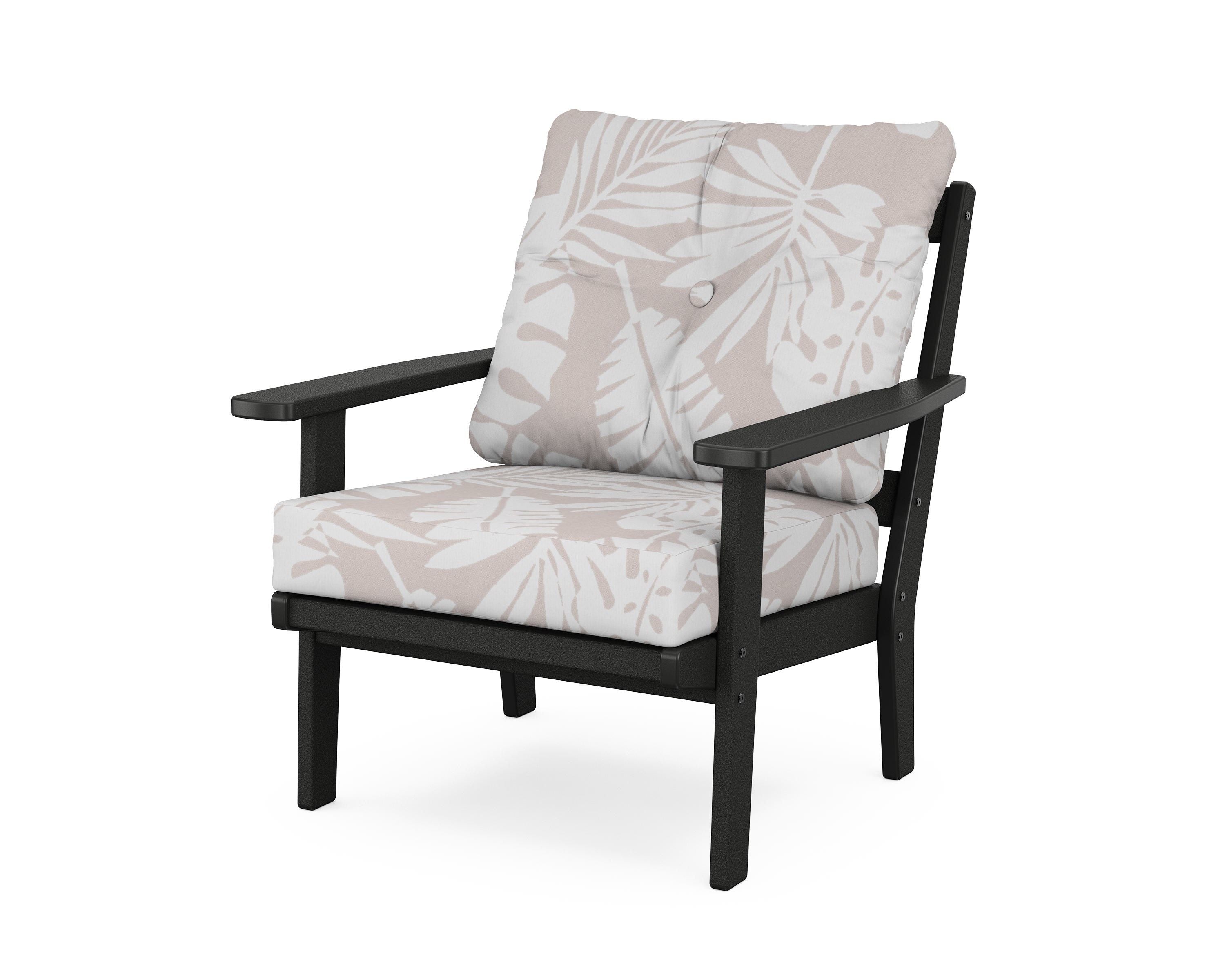 POLYWOOD® Prairie Deep Seating Chair in Black / Leaf Dune Burlap