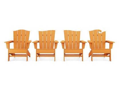 POLYWOOD® Wave Collection 4-Piece Adirondack Chair Set in Tangerine