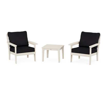 Country Living Cottage 3-Piece Deep Seating Set in Sand / Midnight Linen
