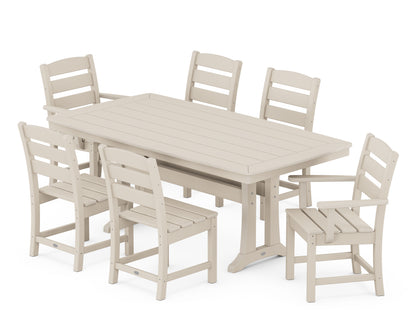 POLYWOOD® Lakeside 7-Piece Dining Set with Trestle Legs in Sand