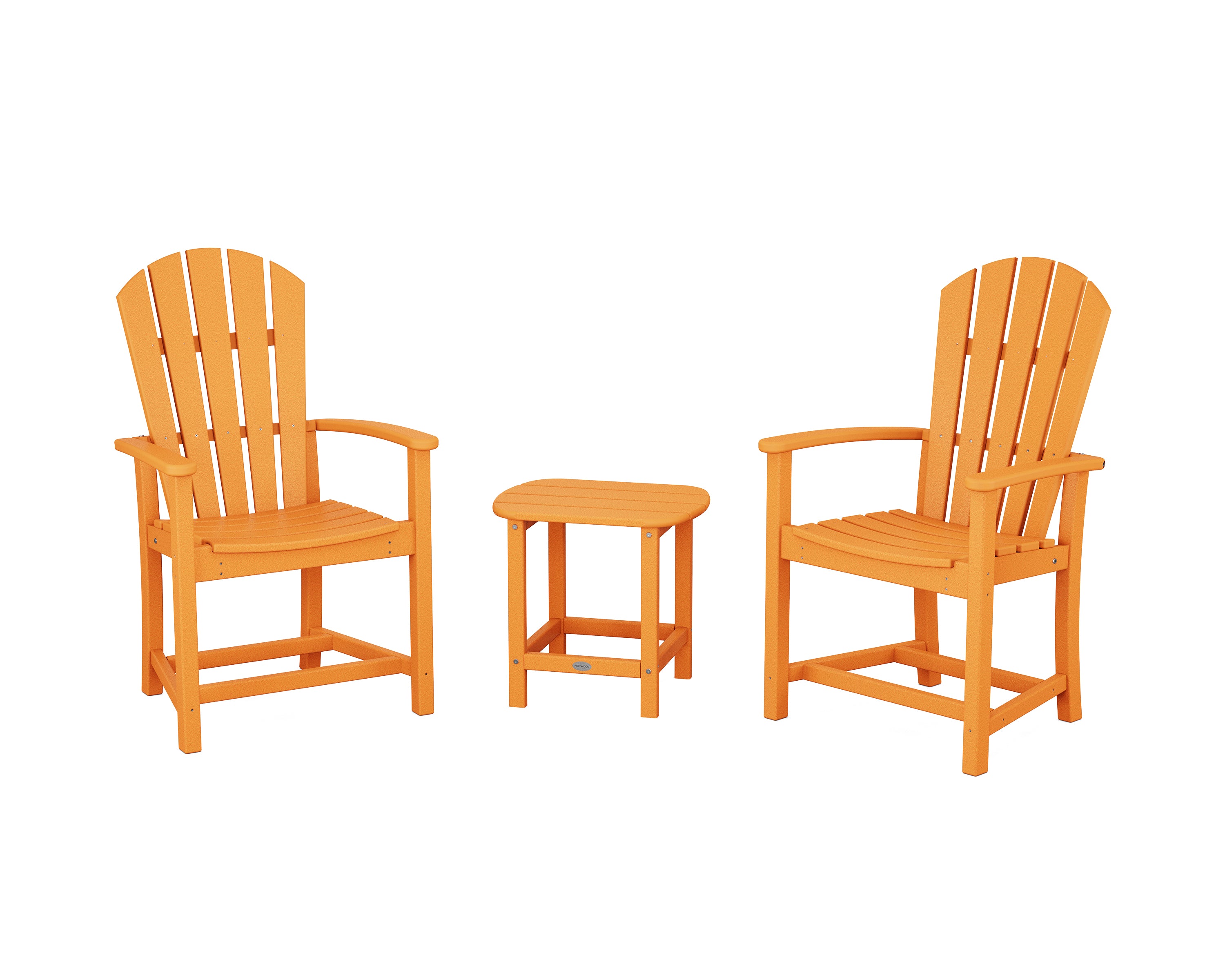 POLYWOOD® Palm Coast 3-Piece Upright Adirondack Chair Set in Tangerine