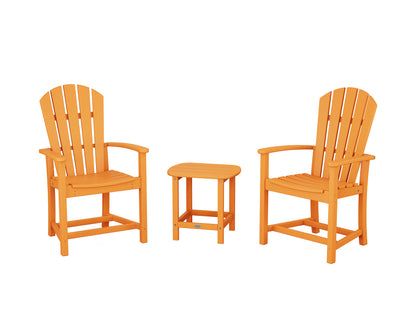 POLYWOOD® Palm Coast 3-Piece Upright Adirondack Chair Set in Tangerine