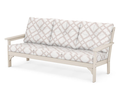 POLYWOOD® Vineyard Deep Seating Sofa in Sand / Trellis Dune Burlap