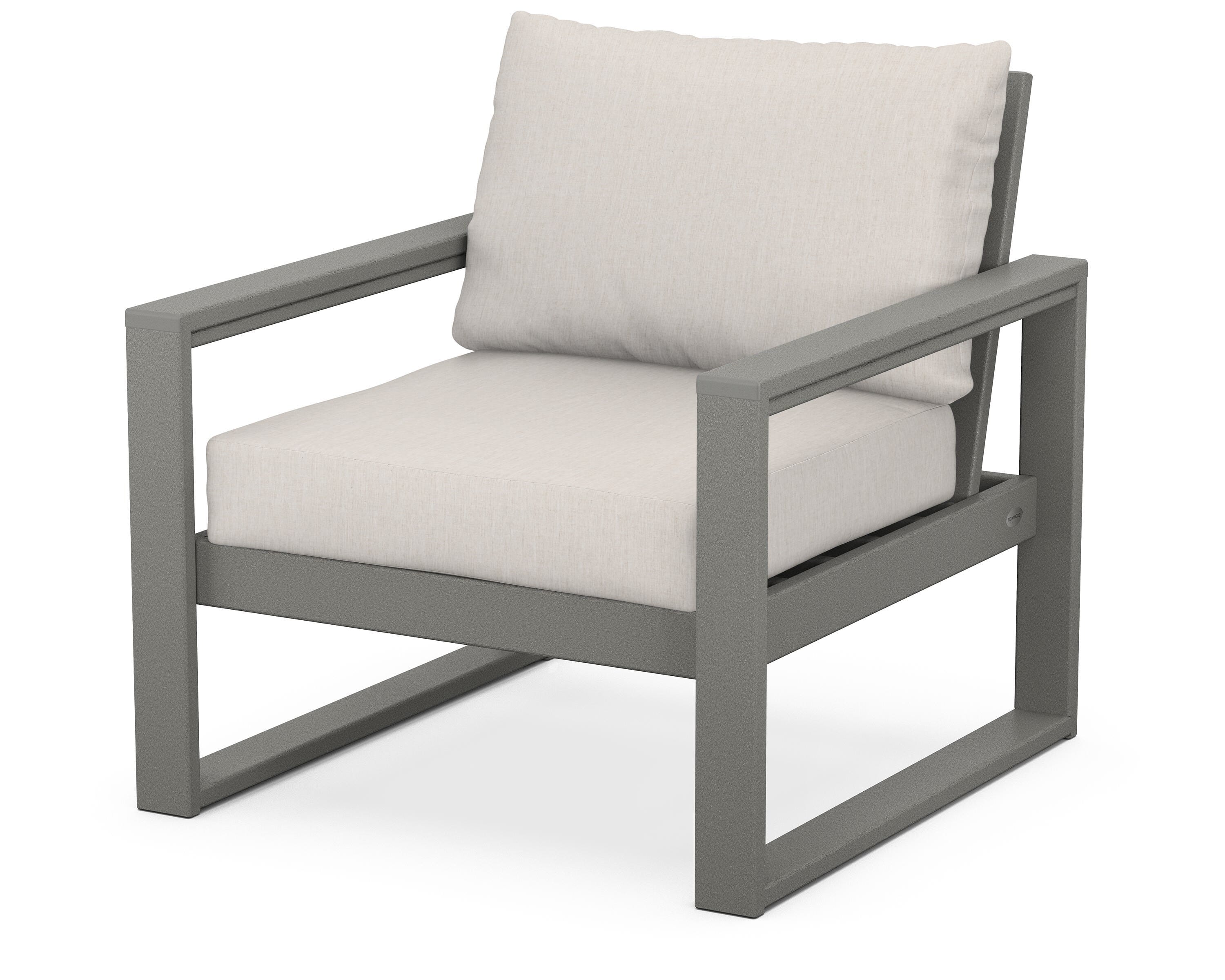 POLYWOOD® EDGE Club Chair in Slate Grey / Cast Ash