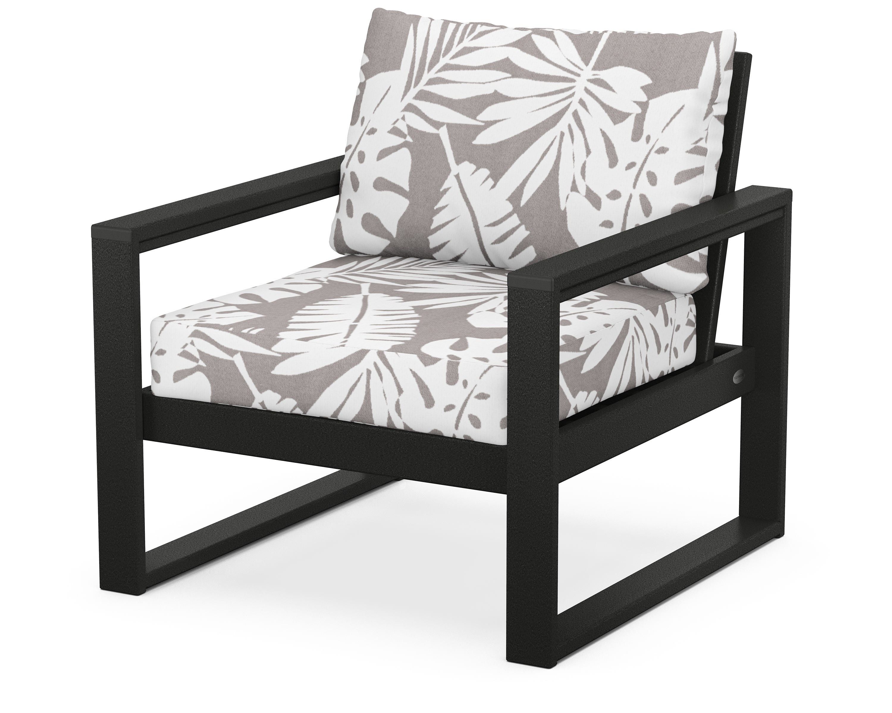 POLYWOOD® EDGE Club Chair in Black / Leaf Grey Mist