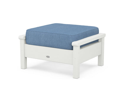 POLYWOOD® Harbour Deep Seating Ottoman in Vintage White / Sky Blue