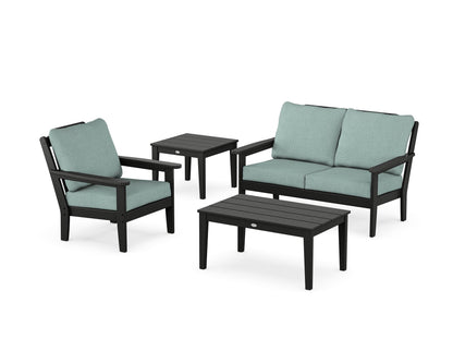 Country Living Wovendale 4-Piece Deep Seating Set in Black / Glacier Spa