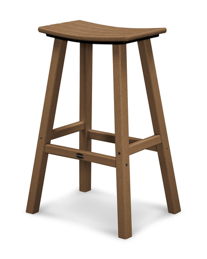 POLYWOOD® Traditional 30" Saddle Bar Stool in Teak