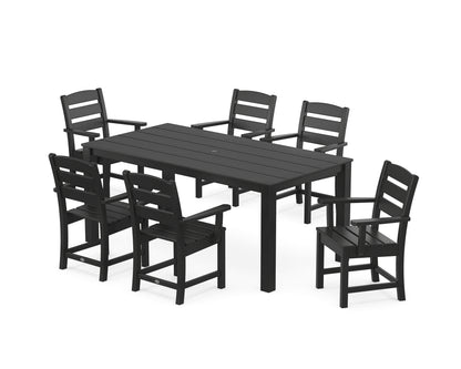 POLYWOOD® Lakeside Arm Chair 7-Piece Parsons Dining Set in Black