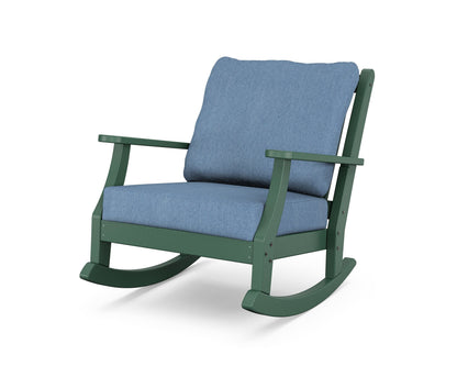 Country Living Wovendale Deep Seating Rocking Chair in Green / Sky Blue