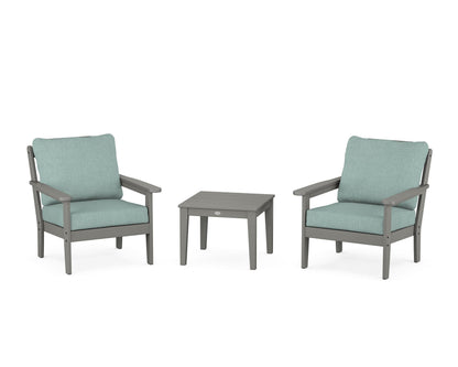 Country Living Cottage 3-Piece Deep Seating Set in Slate Grey / Glacier Spa