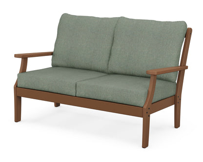 POLYWOOD® Braxton Deep Seating Loveseat in Teak / Cast Sage