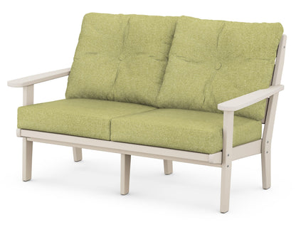 POLYWOOD® Lakeside Deep Seating Loveseat in Sand / Chartreuse Boucle