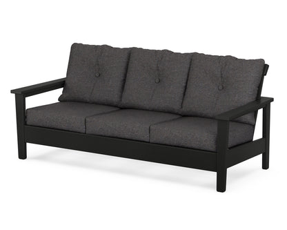 POLYWOOD® Prescott Deep Seating Sofa in Black / Ash Charcoal