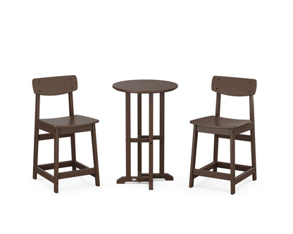 POLYWOOD® Modern Studio Urban Chair 3-Piece Bistro Counter Set in Mahogany