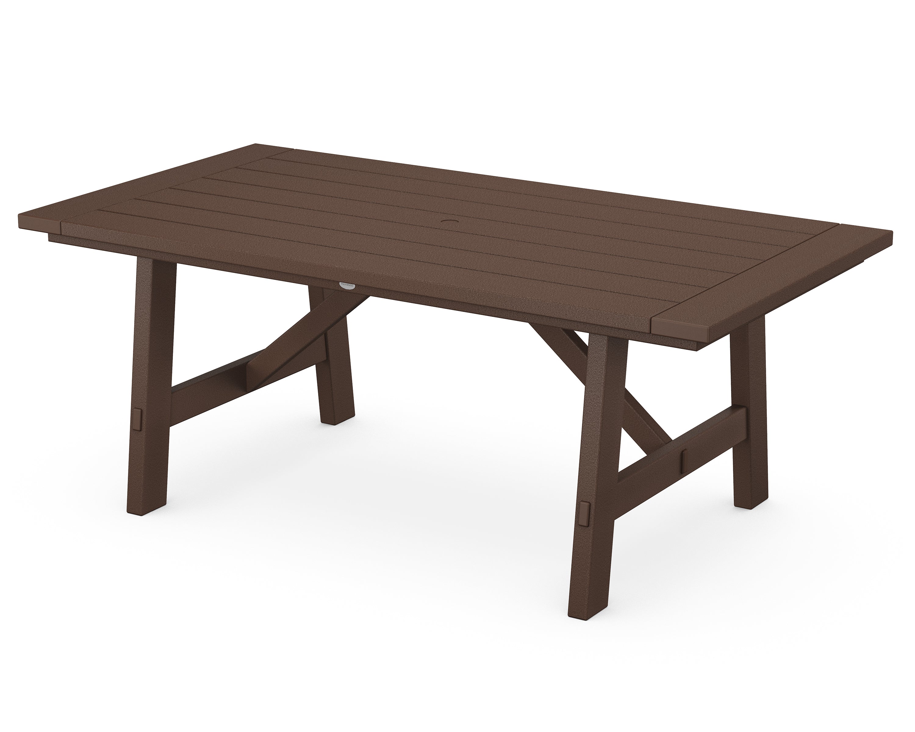 POLYWOOD® Rustic Farmhouse 39" x 75" Dining Table in Mahogany