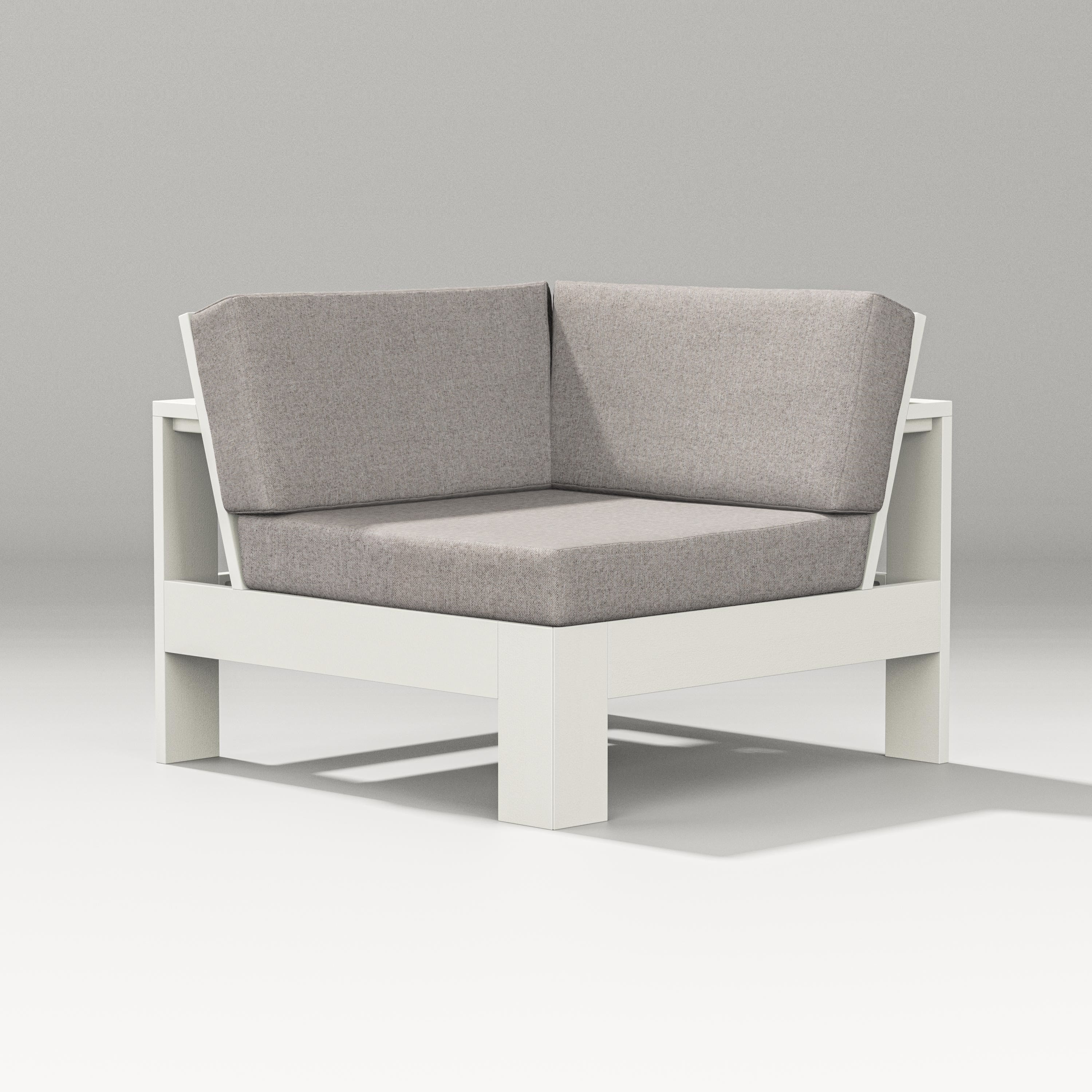 PW Designer Series Latitude Modular Corner Chair in Vintage White / Weathered Tweed
