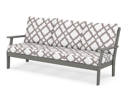 POLYWOOD® Braxton Deep Seating Sofa in Slate Grey / Trellis Grey Mist