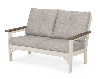 POLYWOOD® Vineyard Deep Seating Loveseat in Sand / Kona / Weathered Tweed