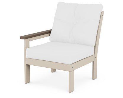 POLYWOOD® Vineyard Modular Left Arm Chair in Sand / Kona / Natural