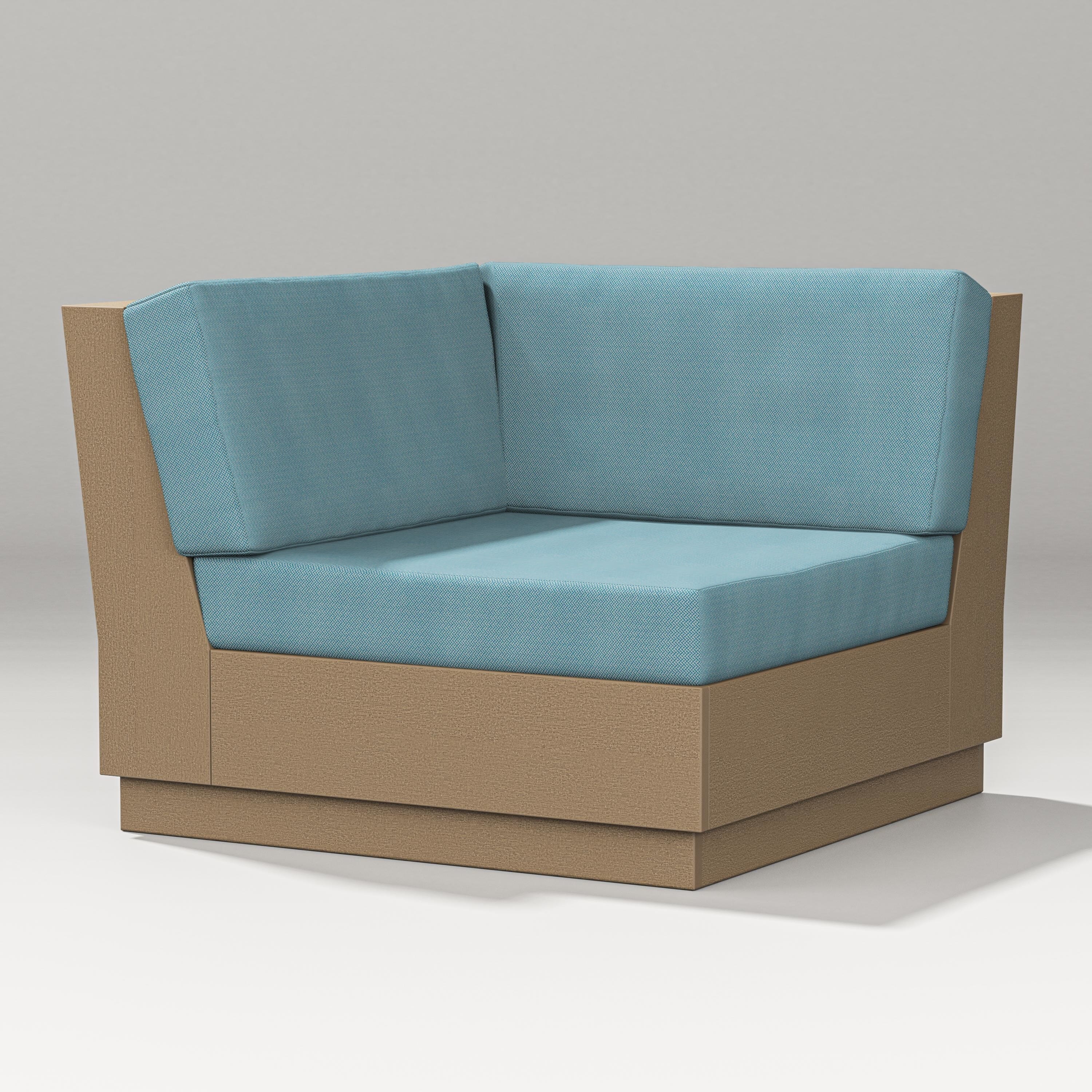 PW Designer Series Elevate Modular Corner Chair in Vintage Sahara / Lattice Sky Blue
