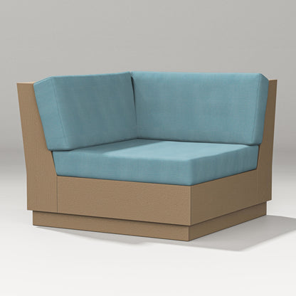 PW Designer Series Elevate Modular Corner Chair in Vintage Sahara / Lattice Sky Blue