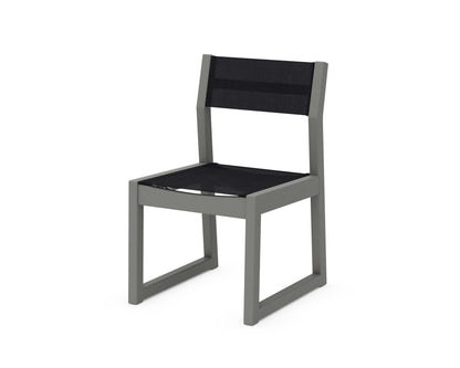 POLYWOOD® EDGE Sling Dining Side Chair in Slate Grey / Black Sling