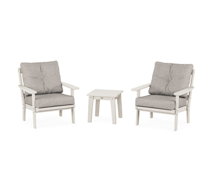 POLYWOOD® Oxford 3-Piece Deep Seating Set in Sand / Weathered Tweed