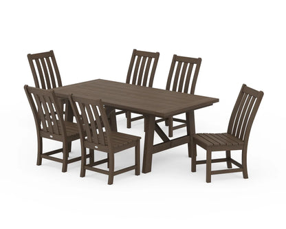 Vineyard 7-Piece Rustic Farmhouse Side Chair Dining Set
