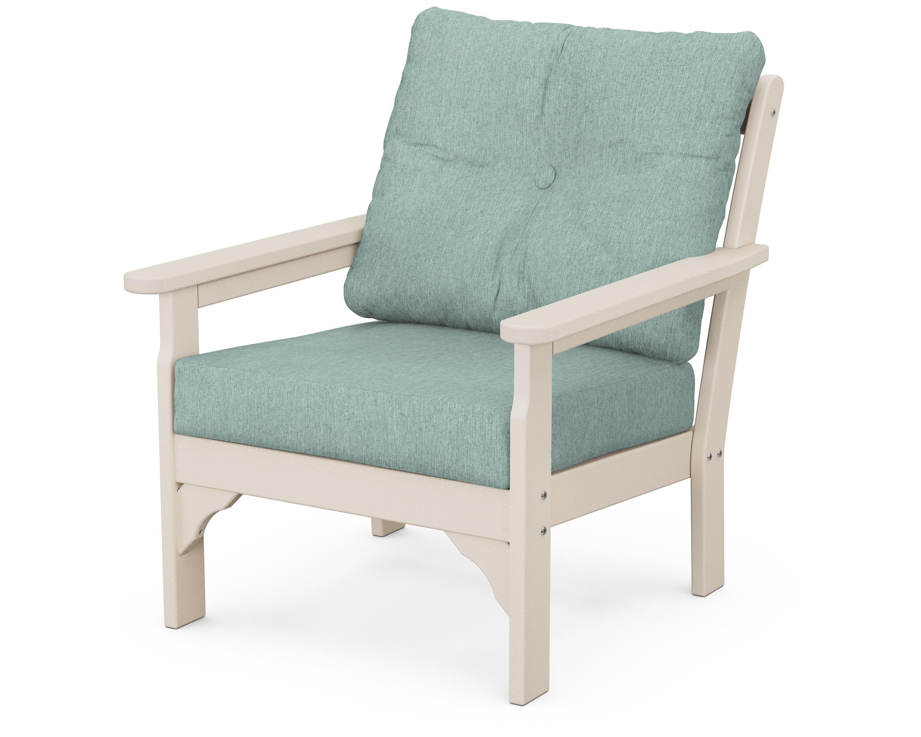 POLYWOOD® Vineyard Deep Seating Chair in Sand / Glacier Spa