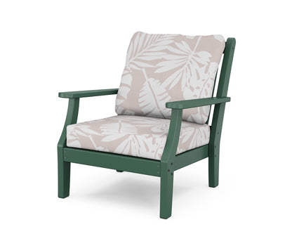 Country Living Wovendale Deep Seating Chair in Green / Leaf Dune Burlap