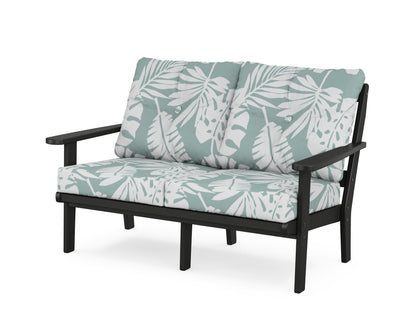 POLYWOOD® Mission Deep Seating Loveseat in Black / Leaf Glacier Spa