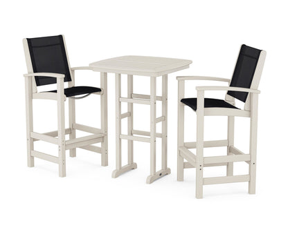 POLYWOOD® Coastal 3-Piece Bar Set in Sand / Black Sling