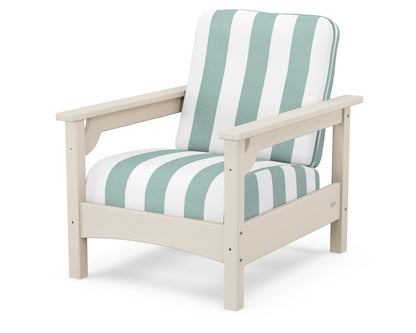 POLYWOOD® Club Chair in Sand / Cabana Stripe Glacier Spa