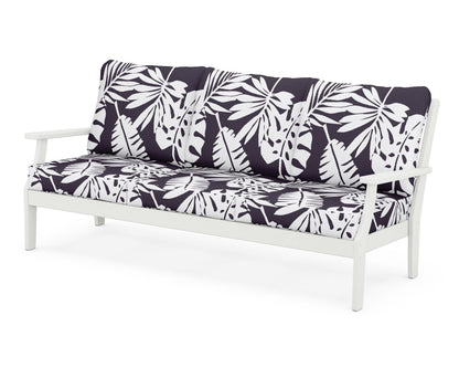 POLYWOOD® Braxton Deep Seating Sofa in Vintage White / Leaf Navy
