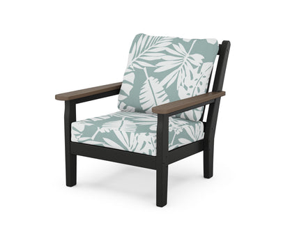 POLYWOOD® Chippendale Deep Seating Chair in Black / Kona / Leaf Glacier Spa