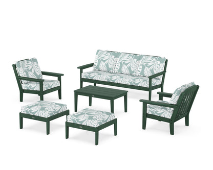Country Living Cottage 6-Piece Lounge Sofa Set in Green / Leaf Glacier Spa
