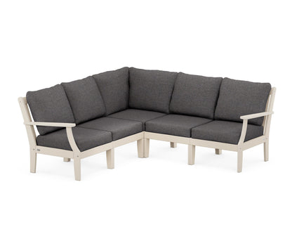 POLYWOOD® Braxton Modular 5-Piece Deep Seating Set in Sand / Ash Charcoal