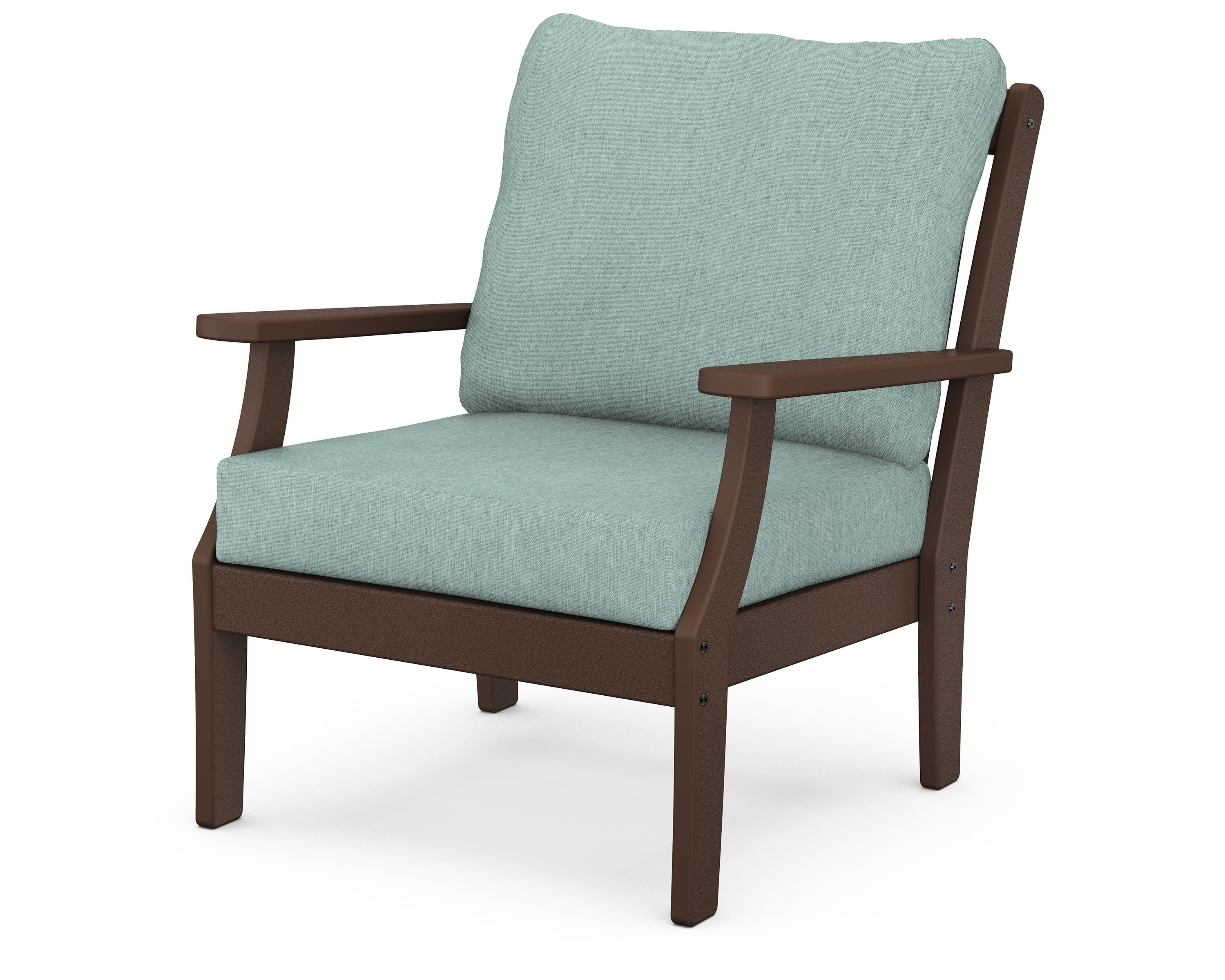 POLYWOOD® Braxton Deep Seating Chair in Mahogany / Glacier Spa
