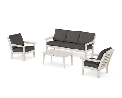 Country Living Cottage 4-Piece Deep Seating Set with Sofa in Sand / Spectrum Carbon