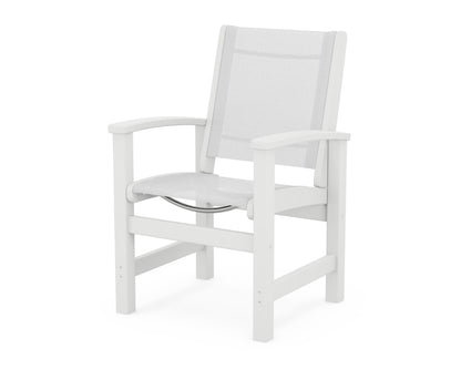 POLYWOOD® Coastal Dining Chair in White / White Sling