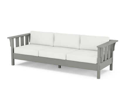 Martha Stewart by POLYWOOD® Acadia Deep Seating Sofa in Slate Grey / Natural Linen