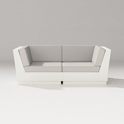 PW Designer Series Elevate Loveseat Sectional in Vintage White / Cast Ash