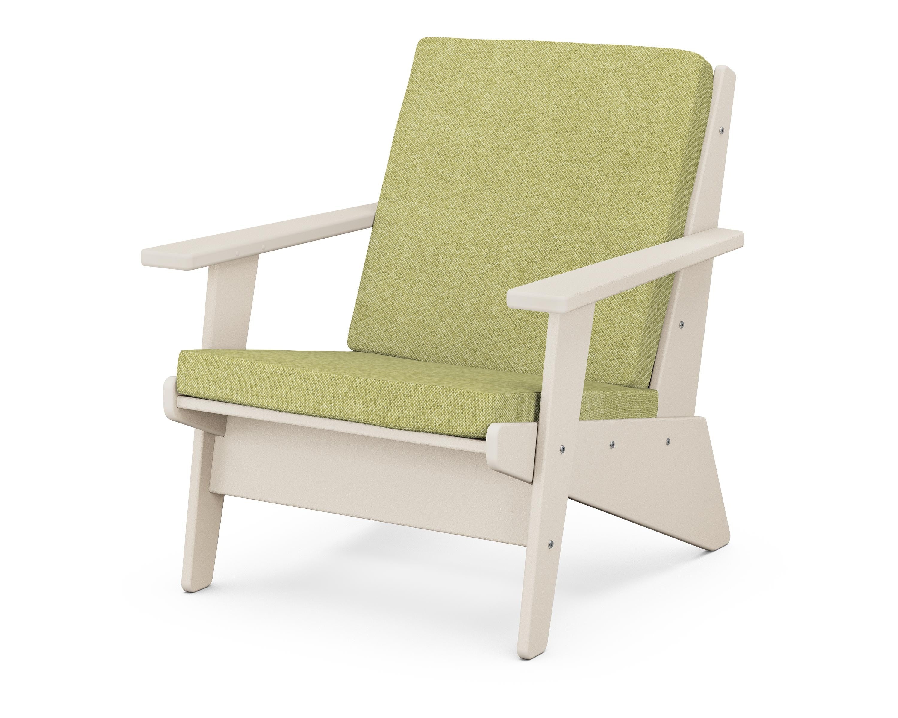 POLYWOOD® Riviera Modern Lounge Chair in Sand / Chartreuse Boucle