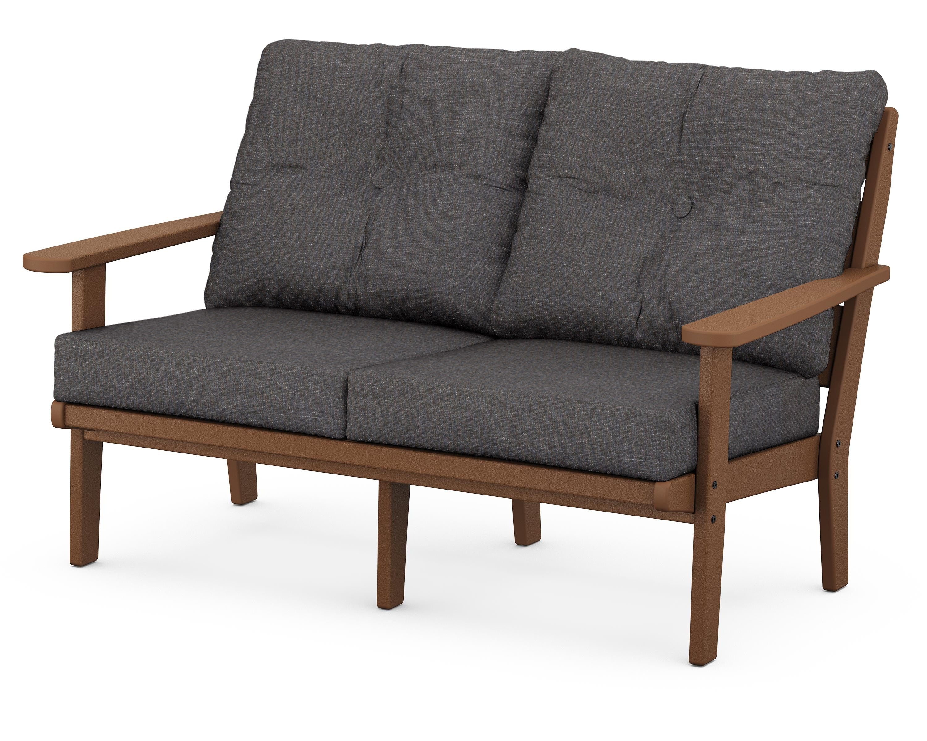 POLYWOOD® Lakeside Deep Seating Loveseat in Teak / Ash Charcoal
