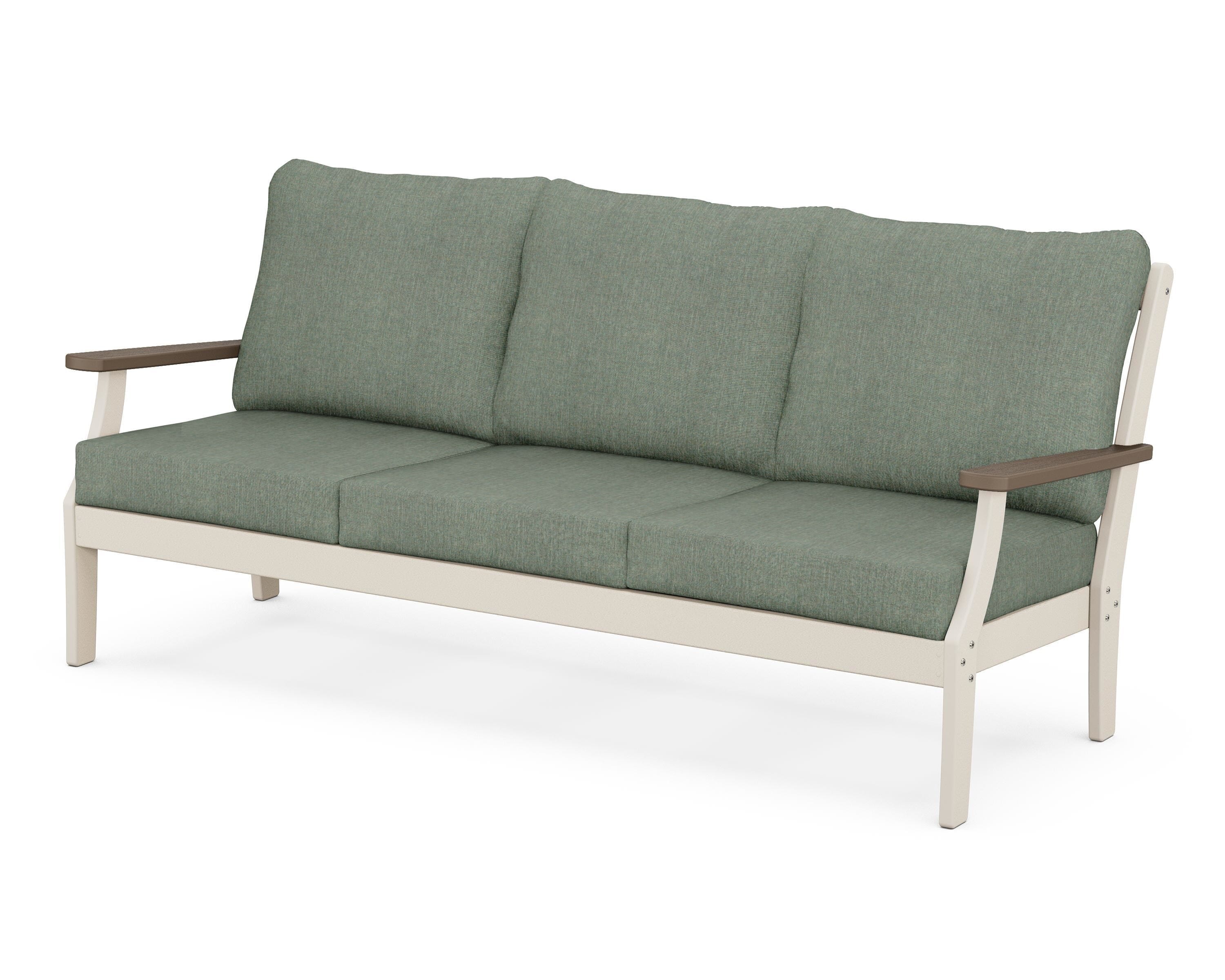POLYWOOD® Braxton Deep Seating Sofa in Sand / Kona / Cast Sage