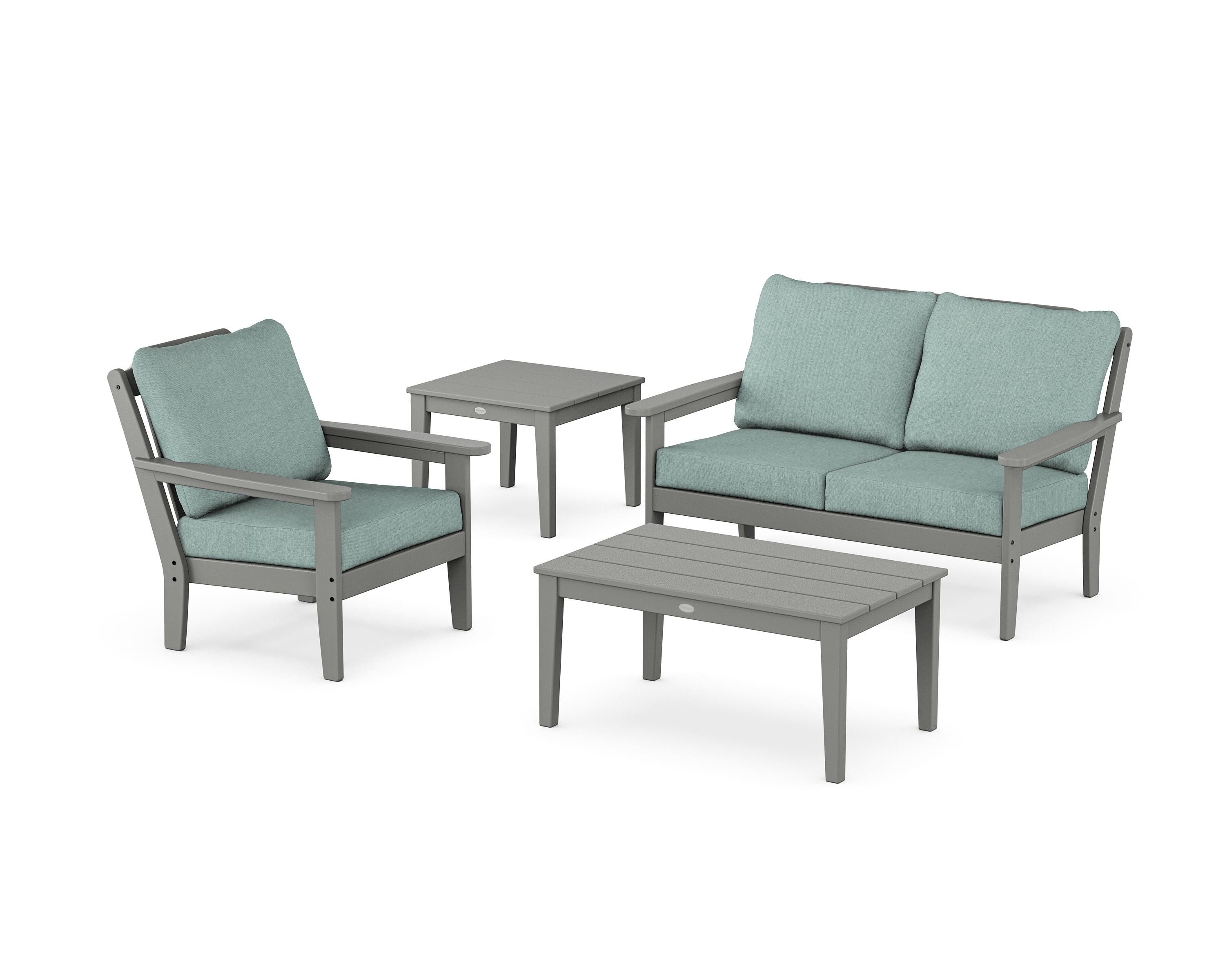 Country Living Wovendale 4-Piece Deep Seating Set in Slate Grey / Glacier Spa