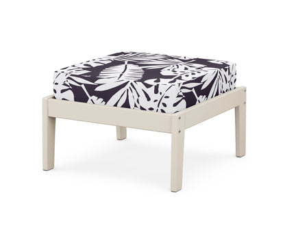 Unbranded Deep Seating Ottoman in Sand / Leaf Navy